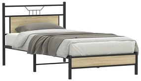 vidaXL Πλαίσιο Κρεβατιού Χωρ. Στρώμα Sonoma Δρυς 100x190 εκ Επ. Ξύλο