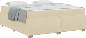 vidaXL Σκελετός Κρεβατιού με στρώμα Κρεμ 180 x 200 cm ύφασμα