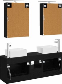 vidaXL Σετ Επίπλων Μπάνιου 5 pcs Μαύρη Δρυς