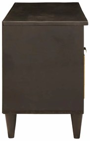 vidaXL Ντουλάπι TV Μαύρο και Χρυσό 100 x 33 x 46 εκ Μασίφ ξύλο μάνγκο