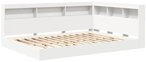 vidaXL Κρεβάτι Βιβλιοθήκης Λευκό 160 x 200 cm Επεξεργασμένο ξύλο