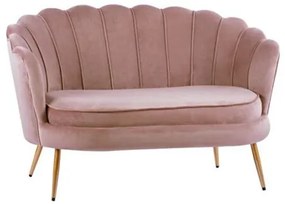 ΚΑΝΑΠΕΣ 2ΘΕΣΙΟΣ COQUILLE HM8627.02 ΑΠΟ ΒΕΛΟΥΔΟ ΣΑΠΙΟ ΜΗΛΟ &amp; ΧΡΥΣΑ ΠΟΔΙΑ 130x81x86εκ.