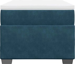 vidaXL Κρεβάτι Boxspring με Στρώμα Σκούρο Μπλε 90x200 εκ. Βελούδινο