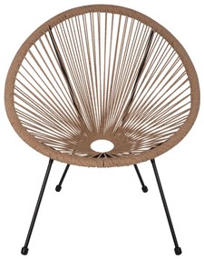 ΠΟΛΥΘΡΟΝΑ ACAPULCO Τ. ΦΩΛΙΑ ΜΕΤΑΛΛΟ ΜΑΥΡΟ ΜΕ TWISTED WICKER  70x73x79 εκ.