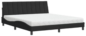 vidaXL Κρεβάτι με Στρώμα Μαύρο 180x200 εκ. Βελούδινο
