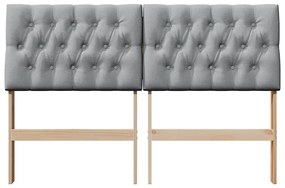 vidaXL Ταπετσαρισμένο κεφαλάρι Ανοιχτό γκρι 160 cm
