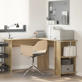vidaXL Γωνιακό Γραφείο Δρυός Sonoma Δρυός Sonoma Μοριοσανίδα Μεσαίο