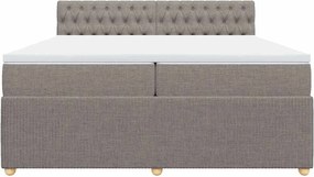 vidaXL Κρεβάτι Boxspring με Στρώμα Taupe 200x200 εκ. Υφασμάτινο