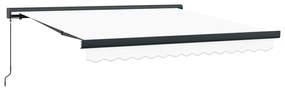 vidaXL Χειροκίνητη ανασυρόμενη τέντα  Λευκή 350x250 cm