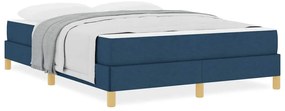 vidaXL Κρεβάτι με ελατήρια Μπλε και Καφέ 140 x 190 cm
