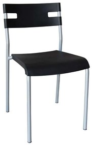Καρέκλα Swift ΕΜ912,2 42x46x77cm Silver-Black Μέταλλο,Πολυπροπυλένιο