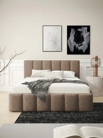 Επενδυμένο Κρεβάτι Lunaro-Καφέ-160 x 200