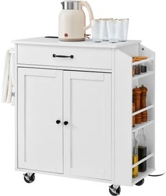 VEVOR Kitchen Island Cart Rolling Storage Cabinet on Wheel with Charging Station
