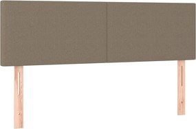 vidaXL Κρεβάτι Boxspring με Στρώμα Taupe 140x200 εκ. Υφασμάτινο