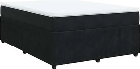 vidaXL Κρεβάτι Boxspring με Στρώμα Μαύρο 140x200 εκ. Βελούδινο