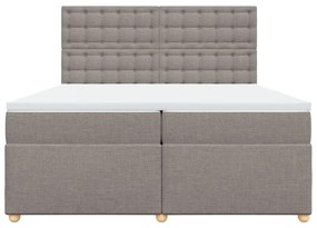vidaXL Κρεβάτι Boxspring με Στρώμα Taupe 200x200 εκ. Υφασμάτινο