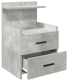 vidaXL Κομοδίνο με 2 Συρτάρια Γκρι Σκυρόδεμα 40x36,5x62 εκ.