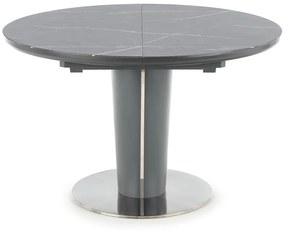 Τραπέζι Houston 958, Σκούρο γκρι, Γκρι μάρμαρο, 76cm, 96 kg, Επιμήκυνση, Επεξεργασμένο γυαλί, Μέταλλο | Epipla1.gr