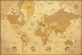 Αφίσα World Map - ES Vintage