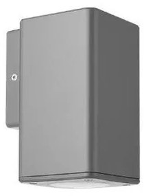 Απλίκα Τοίχου Τετράγωνη GU10 9W IP65 Πλαστικό H16.2 UP OR DOWN ΦOS_ME-21-0202-10-Γκρι 21-0202-10