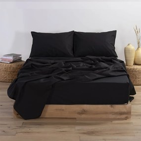 Σεντόνι Με Λάστιχο Basic Black Nef Nef Υπέρδιπλο 160x230cm Με Λάστιχο 100% Βαμβάκι