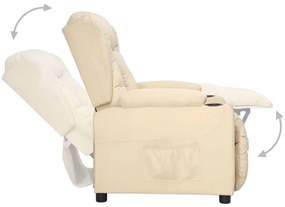 vidaXL Πολυθρόνα Ανακλινόμενη Κρεμ Υφασμάτινη
