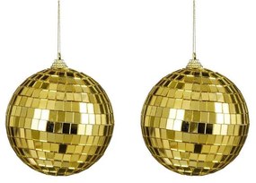 Χριστουγεννιάτικες Μπάλες Disco Mirror 02.1162268 (Σετ 2τμχ) 10cm Gold