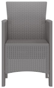 vidaXL Καρέκλα Κήπου 2 pcs Ανοιχτό γκρι 53 x 49 x 85 εκ. PP