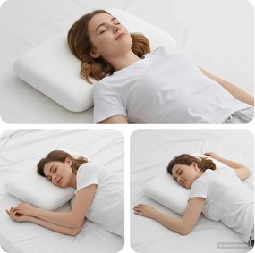 vidaXL Μαξιλάρι Ύπνου Μονόχρωμο Λευκό 60 x 40 x 10,5 εκ Αφρός Μνήμης