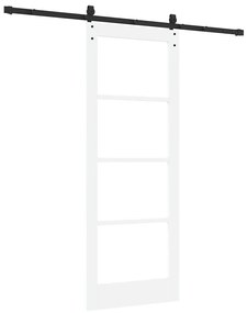 vidaXL Ολισθητή Πόρτα Χειροκίνητος Λευκό 78 x 202 εκ. Ξύλο και μέταλλο