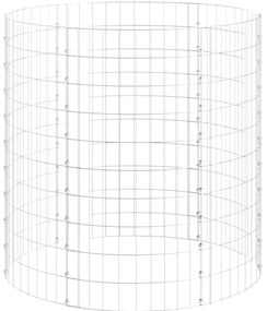 vidaXL Συρματοκιβώτιο-Γλάστρα Στύλος Κυκλική Ø100x100 εκ Γαλβ. Χάλυβας