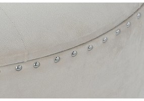 Σκαμπό DKD Home Decor Μπεζ Ασημί πολυεστέρας Ξύλο MDF 80 x 80 x 43 cm