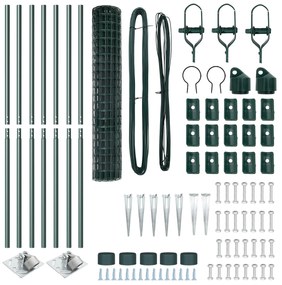 vidaXL Euro Fence με 7 Άγκιστρα Στερέωσης 1.6x10 μ Γαλβανισμένος Χάλυβας Πράσινος