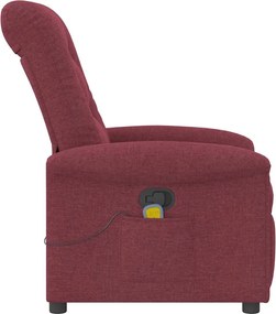 vidaXL Πολυθρόνα Μασάζ Ανακλινόμενη Μπορντό Υφασμάτινη