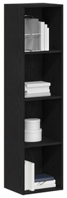 vidaXL Βιβλιοθήκη Μαύρη Δρυς 36x30x143 εκ. Επεξεργασμένο ξύλο