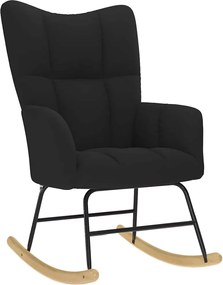 vidaXL Πολυθρόνα Κουνιστή Μαύρη Υφασμάτινη με Υποπόδιο