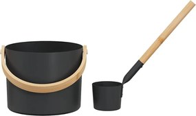 vidaXL Σετ Αξεσουάρ Σαουνάς 2 pcs Μαύρο