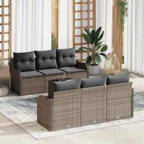vidaXL Σετ Καναπέ Κήπου 7 pcs Γκρι 55 x 55 x 37 εκ Πολυ ράταν
