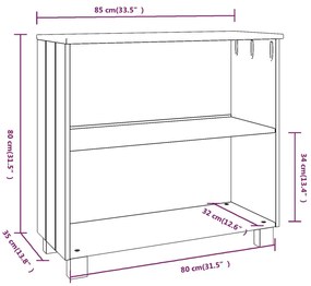 Ντουλάπι HAMAR Καφέ Μελί 85 x 35 x 80 εκ. Μασίφ Ξύλο Πεύκου - Καφέ