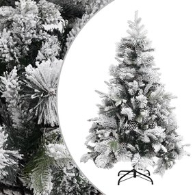 vidaXL Χριστουγεννιάτικο Δέντρο 150 εκ. με Χιόνι & Κουκουνάρια PVC&PE