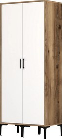 Διφυλλη Ντουλαπα Καρυδια/Λευκο KUMSAL 47.5x80x201.4