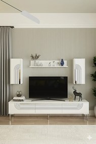 Stewehome Σετ μοντέρνας σύνθεσης τηλεόρασης με ράφι 180x30x41 cm