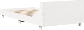 vidaXL Σκελετός Κρεβατιού Χωρίς Στρώμα Λευκό 100x200 εκ. Μασίφ Πεύκο
