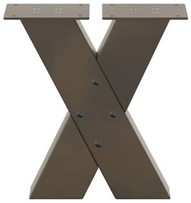 vidaXL Πόδια Τραπεζιού Σαλονιού σε Σχήμα Χ, 2 τεμ. από Φυσικό Ατσάλι 40x(30-31) εκ. Ατσάλι