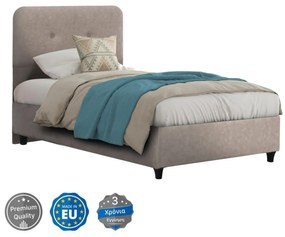 Κρεβάτι Ντολόρες Μπεζ Ύφασμα Για Στρώμα 90x200 Εκ.