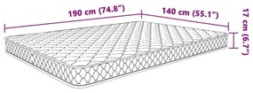 Στρώμα με Αφρό Μνήμης Λευκό 140x190x17 εκ. - Λευκό