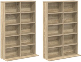 vidaXL Ντουλάπα CD 2 τμχ. Sonoma Δρυς 65 x 23,5 x 97,5 εκ.
