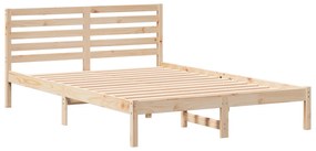 vidaXL Σκελετός Κρεβατιού Καφέ 140 x 210 cm Συμπαγές ξύλο πεύκου