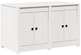 vidaXL Ντουλάπι Εξωτερικής Κουζίνας Λευκό 106x55x64 εκ. Μασίφ Ξύλο Πεύκου