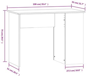 Γραφείο Γκρι Sonoma 100x55x75 εκ. από Επεξεργασμένο Ξύλο - Γκρι